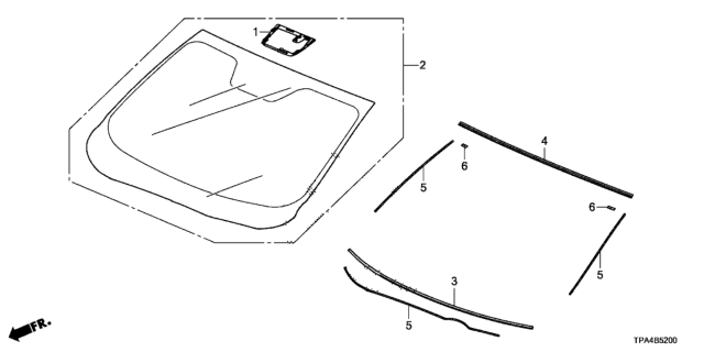 2021 Honda CR-V Hybrid Front Windshield Diagram