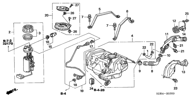 2005 Honda Accord Hybrid Tank, Fuel Diagram for 17500-SDA-A31