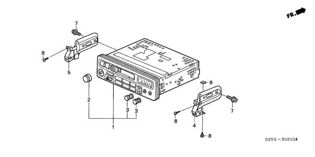 2002 Honda Insight Bracket, L. Radio Diagram for 77256-S3Y-A00