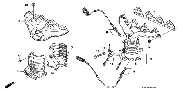 1996 Honda Civic Converter, Manifold Diagram for 18160-P2E-A52