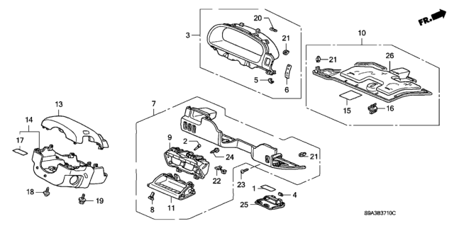 2005 Honda CR-V Label, Fuse Diagram for 38205-S9A-A01