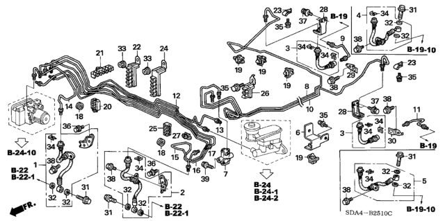 2004 Honda Accord Brake Lines (ABS) Diagram
