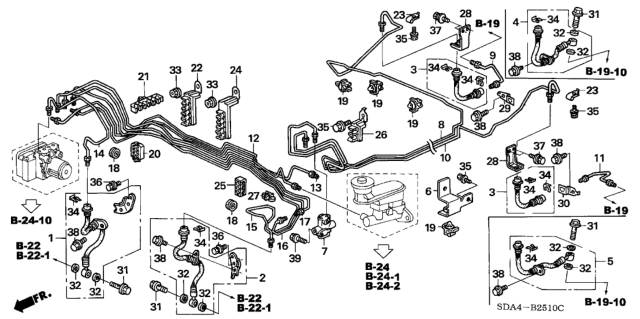 2006 Honda Accord Brake Lines (ABS) Diagram