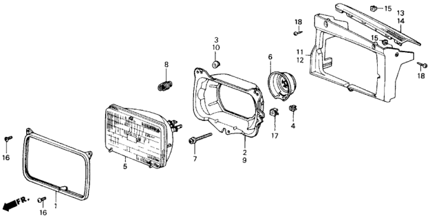 1989 Honda Accord Ring, R. Setting Diagram for 33103-SE0-A01