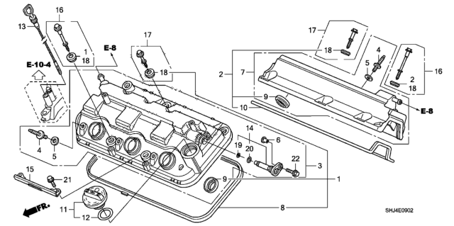 2008 Honda Odyssey Cylinder Head Cover Diagram