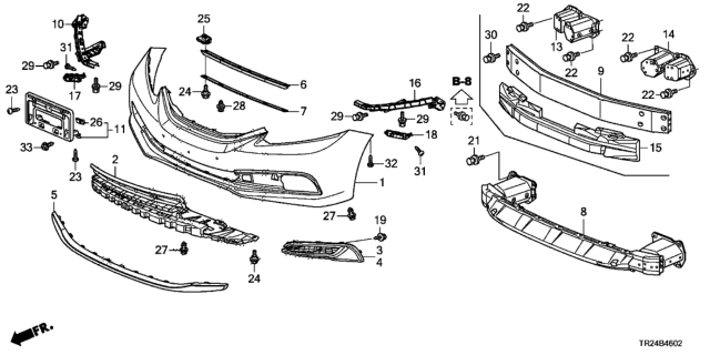 2015 Honda Civic Front Bumper Diagram