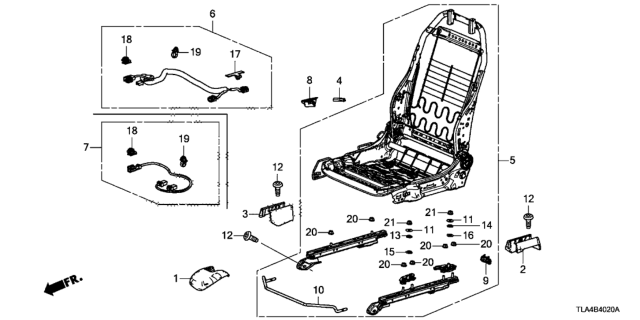 2018 Honda CR-V Cord, R. FR. Seat SWS Diagram for 81162-TLA-A01