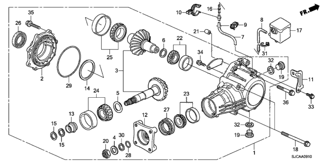 2014 Honda Ridgeline Joint,Breather Diagram for 41931-RMH-000
