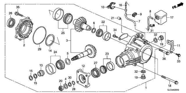 2014 Honda Ridgeline AT Transfer Diagram