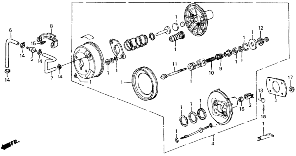 1990 Honda Civic 4 Door LX KL 5MT Master Power (8 in) Diagram