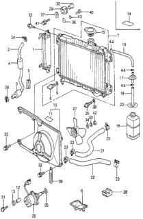 1981 Honda Accord Tube, Reservoir Tank Diagram for 19104-634-000