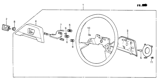 1984 Honda Civic 4 Door GL KA 5MT Steering Wheel Diagram 2