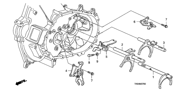 2009 Honda Fit Fork, Gearshift (3-4) Diagram for 24210-PWL-010