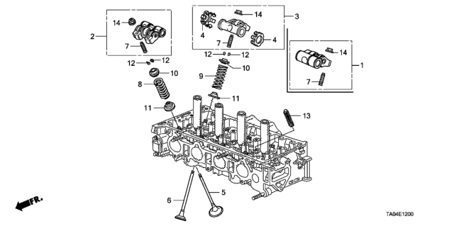 2010 Honda Accord Arm Assembly, Exhuast Rocker Diagram for 14610-R41-L00