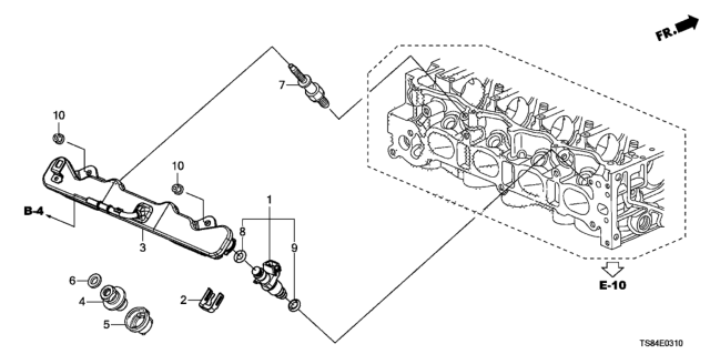 2012 Honda Civic Fuel Injector (1.8L) Diagram