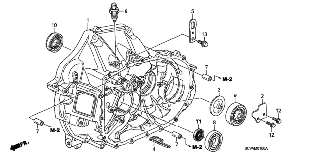 2009 Honda Element MT Clutch Case Diagram