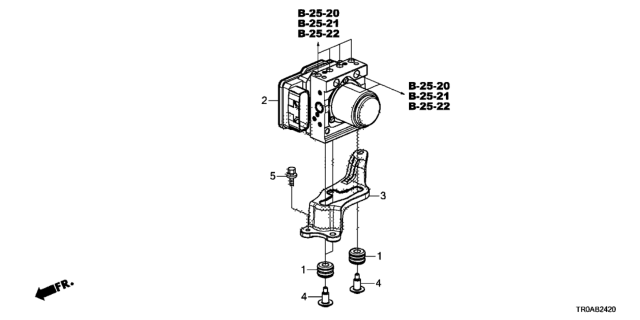 2013 Honda Civic Modulator, Vsa Diagram for 57110-TR0-B32