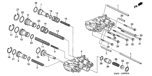 2002 Honda Civic AT Servo Body Diagram