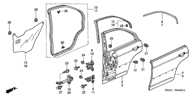 2003 Honda Civic Rear Door Panels Diagram