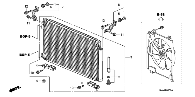 2006 Honda Civic 2 Door DX KA 5AT A/C Condenser Diagram 2