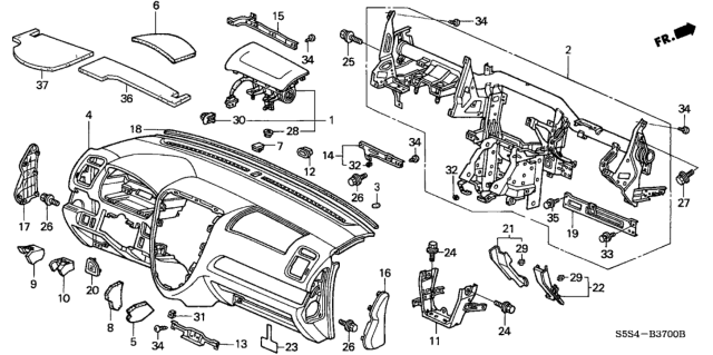 2003 Honda Civic Instrument Panel Diagram