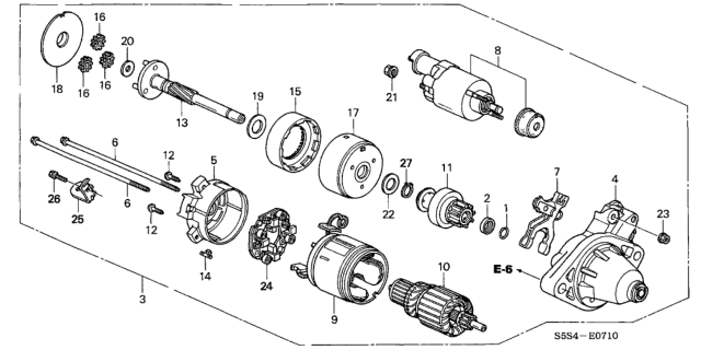 2002 Honda Civic Yoke Diagram for 31205-PNE-G02