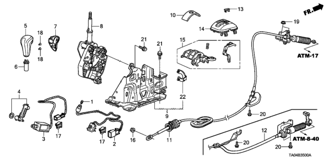 2009 Honda Accord Body Set, Escutcheon Diagram for 54725-TA5-A51