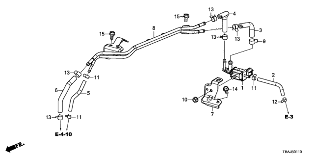 2018 Honda Civic 4 Door TOUR (TURBO) KL CVT Air Bypass Valve Diagram