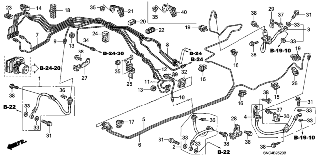 2009 Honda Civic Clip, Brake Pipe Diagram for 46393-SNC-G02