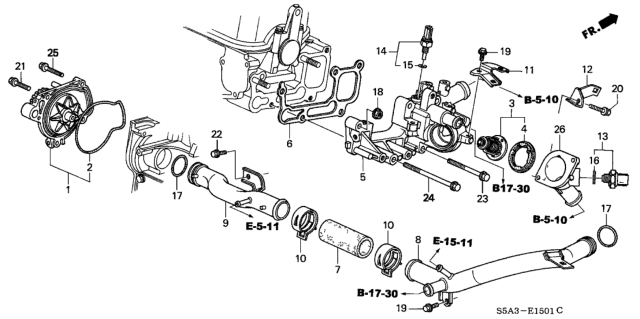 2001 Honda Civic Water Pump - Sensor Diagram