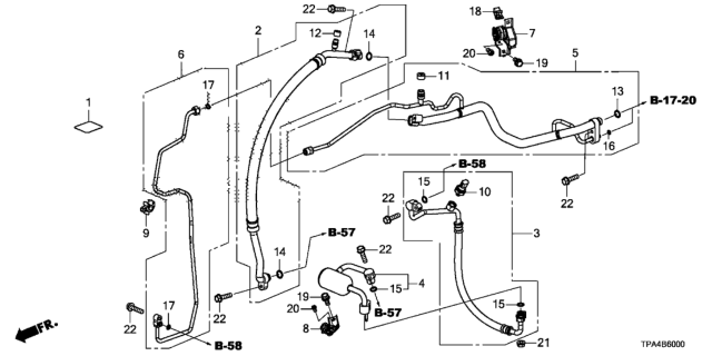 2021 Honda CR-V Hybrid A/C Hoses - Pipes Diagram