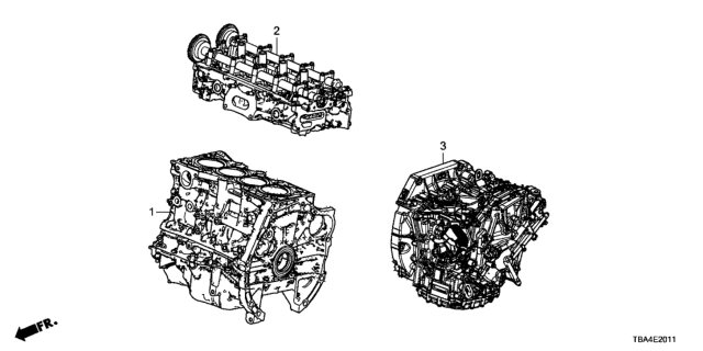 2017 Honda Civic Engine Sub-Assy (Blo Diagram for 10002-5BA-A00