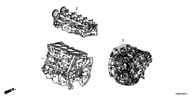 2017 Honda Civic Transmission Assembly Diagram for 20031-5DJ-010