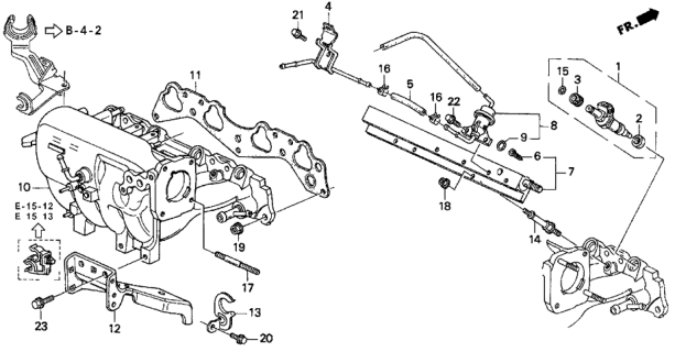 1996 Honda Del Sol Manifold, Intake Diagram for 17100-P28-A01