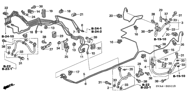 2006 Honda Civic Pipe U, Brake Diagram for 46374-SVB-A01