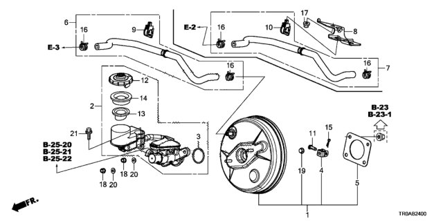 2013 Honda Civic Brake Master Cylinder  - Master Power Diagram