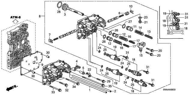 2009 Honda Civic AT Servo Body Diagram