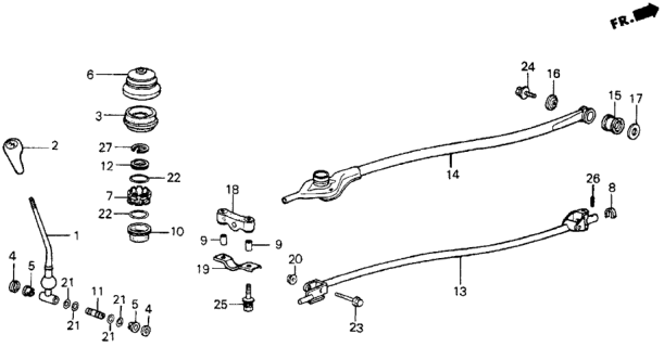 1984 Honda CRX Shift Lever Diagram