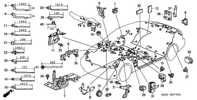 1996 Honda Civic Harness Band - Bracket Diagram