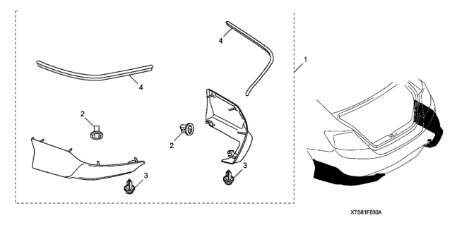 2015 Honda Civic Rear Udrbdy Splryr612P Diagram for 08F03-TS8-1C1A