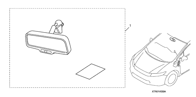 2013 Honda Civic Auto Day & Night Mirror Diagram