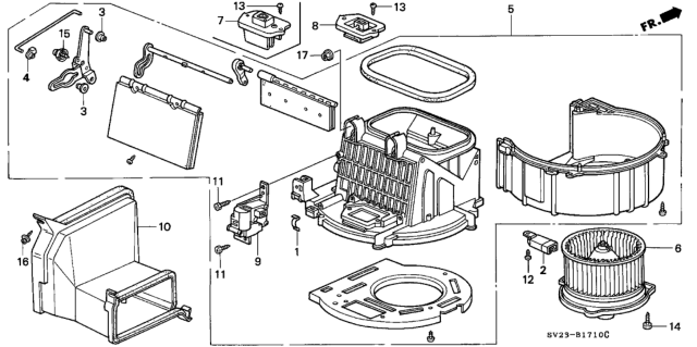 1995 Honda Accord 2 Door LX (ABS) KA 4AT Heater Blower Diagram