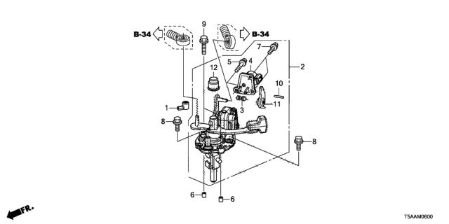 2019 Honda Fit Lever Assy., Change (6MT) Diagram for 24400-5S7-010