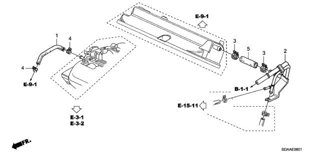 2007 Honda Accord Breather Tube (V6) Diagram