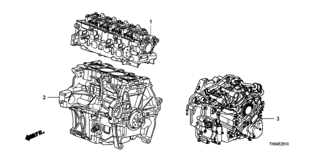 2012 Honda Fit Engine, Sub-Assembly (Hea Diagram for 10003-RP3-A03