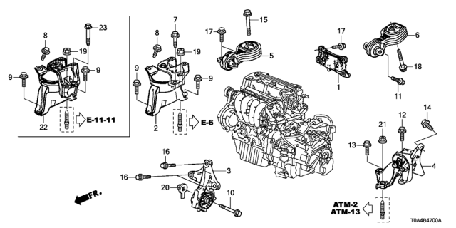 2016 Honda CR-V Torquerod Upr(AT) Diagram for 50880-T0A-A81