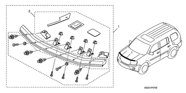 2015 Honda Pilot Hood Air Deflector Diagram