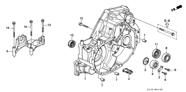 2000 Honda CR-V Case, Clutch (DOT) Diagram for 21000-PBX-305