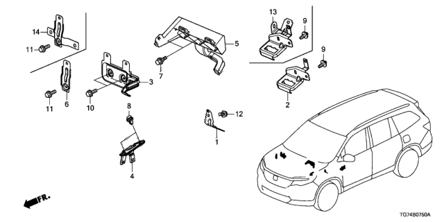 2021 Honda Pilot Wire Harness Bracket Diagram