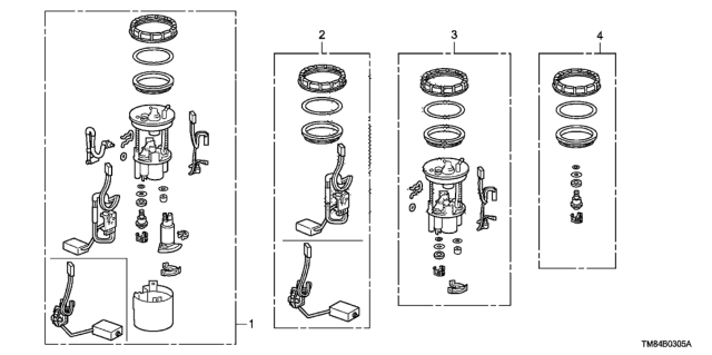 2010 Honda Insight Fuel Pump Set Components Diagram